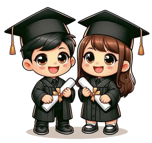 Students in graduation caps